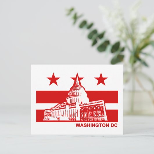 Carte Postale Drapeau Washington DC (Debout devant)