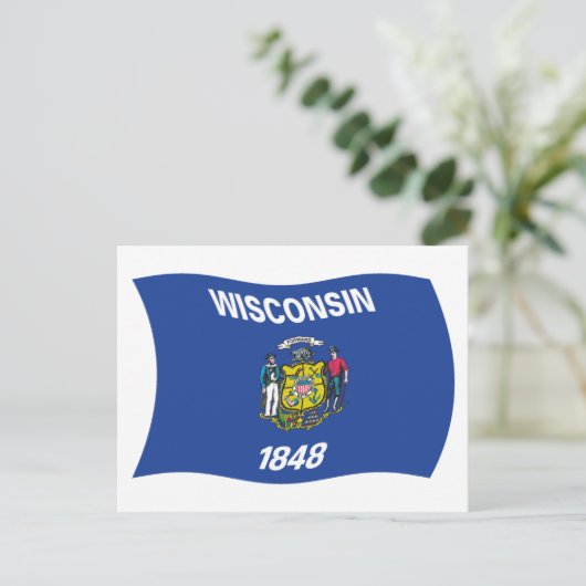 Carte postale Drapeau Wisconsin (Debout devant)