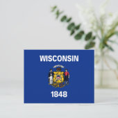 Carte Postale Drapeau Wisconsinite, Drapeau Wisconsin (Debout devant)