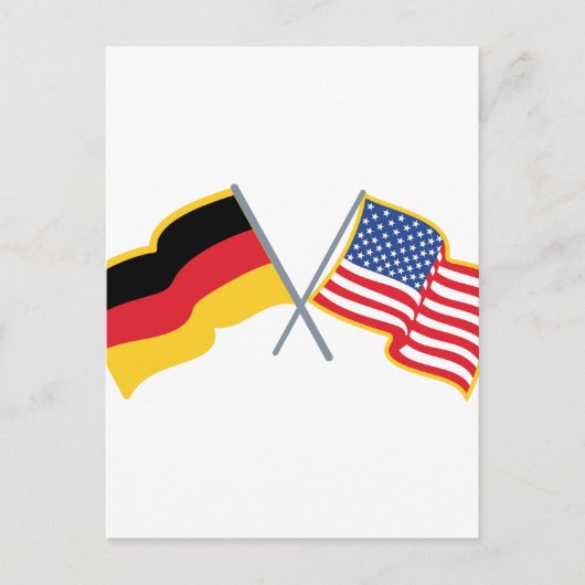 Carte Postale Drapeaux américains allemands (Devant)