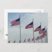 Carte Postale Drapeaux américains au Washington Monument (Devant / Derrière)