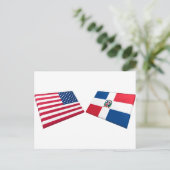 Carte Postale Drapeaux américains et dominicains (Debout devant)