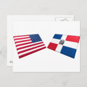 Carte Postale Drapeaux américains et dominicains (Devant / Derrière)