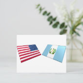 Carte Postale Drapeaux américains et guatémaltèques (Debout devant)