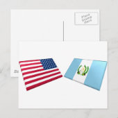 Carte Postale Drapeaux américains et guatémaltèques (Devant / Derrière)