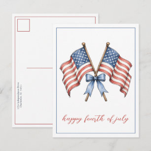 Carte Postale Drapeaux américains patriotiques Quatre juillet