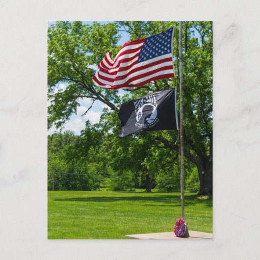 Carte Postale Drapeaux Amérique et POW (Devant)