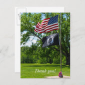 Carte Postale Drapeaux Amérique et POW (Devant / Derrière)