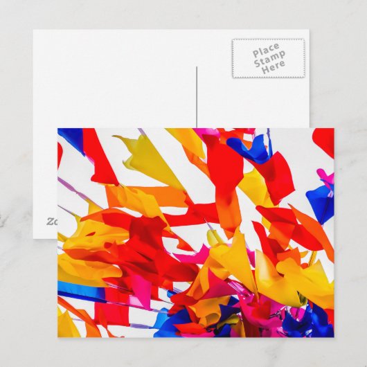 Carte Postale Drapeaux colorés (Devant / Derrière)