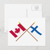Carte Postale Drapeaux croisés Canada et Finlande (Devant / Derrière)