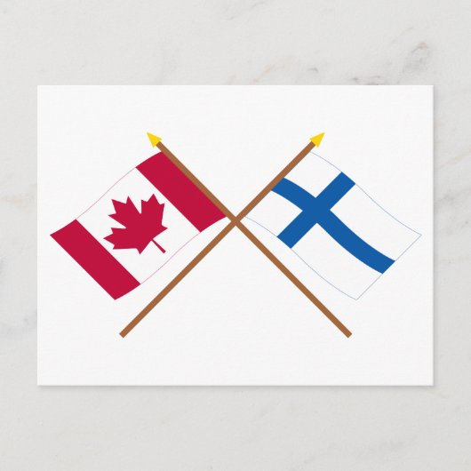 Carte Postale Drapeaux croisés Canada et Finlande (Devant)