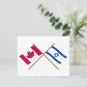 Carte Postale Drapeaux croisés Canada et Israël (Debout devant)