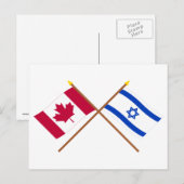 Carte Postale Drapeaux croisés Canada et Israël (Devant / Derrière)