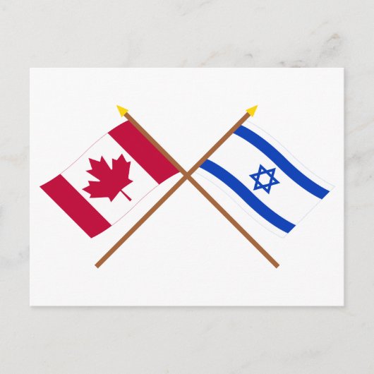 Carte Postale Drapeaux croisés Canada et Israël (Devant)