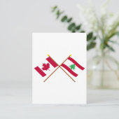 Carte Postale Drapeaux croisés Canada et Liban (Debout devant)