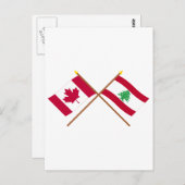 Carte Postale Drapeaux croisés Canada et Liban (Devant / Derrière)