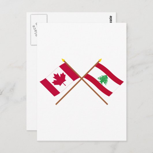 Carte Postale Drapeaux croisés Canada et Liban (Devant / Derrière)