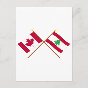 Carte Postale Drapeaux croisés Canada et Liban
