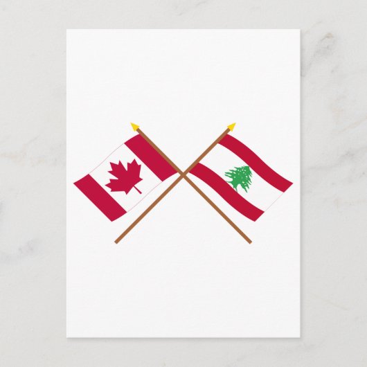Carte Postale Drapeaux croisés Canada et Liban (Devant)