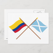 Carte Postale Drapeaux croisés Colombie & San Andrés y Providenc (Devant / Derrière)