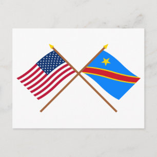 Carte Postale Drapeaux croisés de la République démocratique du 