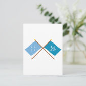 Carte Postale Drapeaux croisés de Micronésie et de Kosrae (Debout devant)