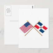 Carte Postale Drapeaux croisés des États-Unis et de la Républiqu (Devant / Derrière)