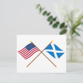 Carte Postale Drapeaux croisés des États-Unis et de l'Écosse (Cr (Debout devant)