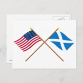 Carte Postale Drapeaux croisés des États-Unis et de l'Écosse (Cr (Devant / Derrière)
