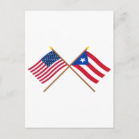 Drapeaux croisés des États-Unis et de Porto Rico