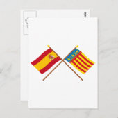 Carte Postale Drapeaux croisés d'Espagne et de Valence (Devant / Derrière)