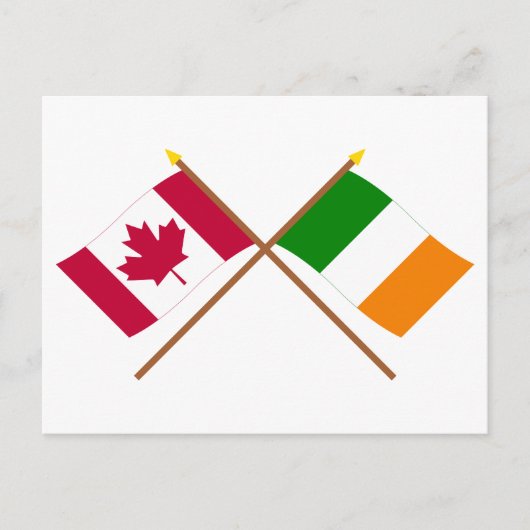 Carte Postale Drapeaux croisés du Canada et de l'Irlande (Devant)