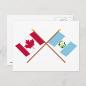 Carte Postale Drapeaux croisés du Canada et du Guatemala (Devant / Derrière)