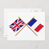 Carte Postale Drapeaux croisés du Royaume-Uni et de la France (Devant / Derrière)