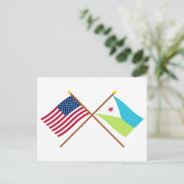 Carte Postale Drapeaux croisés États-Unis et Djibouti (Debout devant)