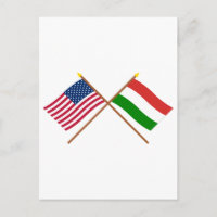 Drapeaux croisés États-Unis et Hongrie