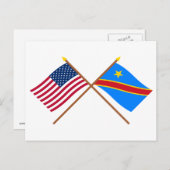 Carte Postale Drapeaux croisés République démocratique du Congo  (Devant / Derrière)