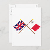 Carte Postale Drapeaux croisés Royaume-Uni et Malte (Devant / Derrière)
