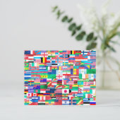 Carte Postale Drapeaux d'aquarelle du monde (Debout devant)