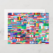 Carte Postale Drapeaux d'aquarelle du monde (Devant / Derrière)