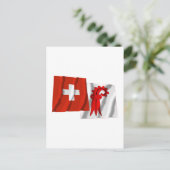Carte Postale Drapeaux d'armure Suisse et Bâle-Campagne (Debout devant)