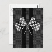 Carte Postale Drapeaux de course sur bandes de fibre de carbone  (Devant / Derrière)