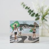 Carte Postale drapeaux de la plage de rio (Debout devant)