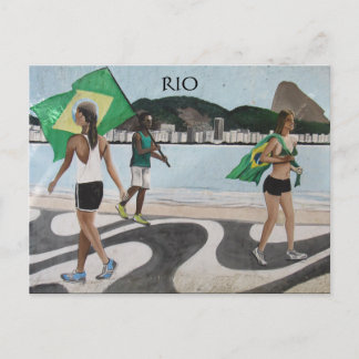 Carte Postale drapeaux de la plage de rio