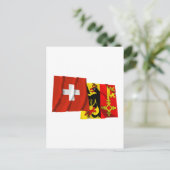 Carte Postale Drapeaux de la Suisse et de Genève (Debout devant)