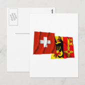 Carte Postale Drapeaux de la Suisse et de Genève (Devant / Derrière)