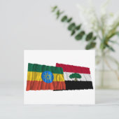 Carte Postale Drapeaux de l'Éthiopie et de l'Oromia (Debout devant)