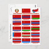 Carte Postale Drapeaux de l'URSS (Devant / Derrière)