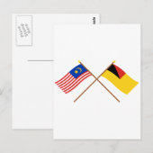 Carte Postale Drapeaux de Malaisie et de Negeri Sembilan (Devant / Derrière)
