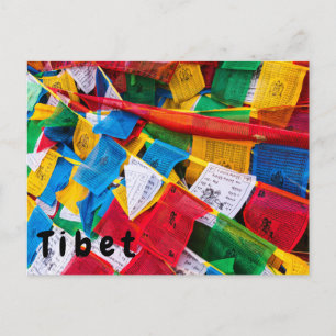 Carte Postale Drapeaux de prière tibétains colorés - Tibet